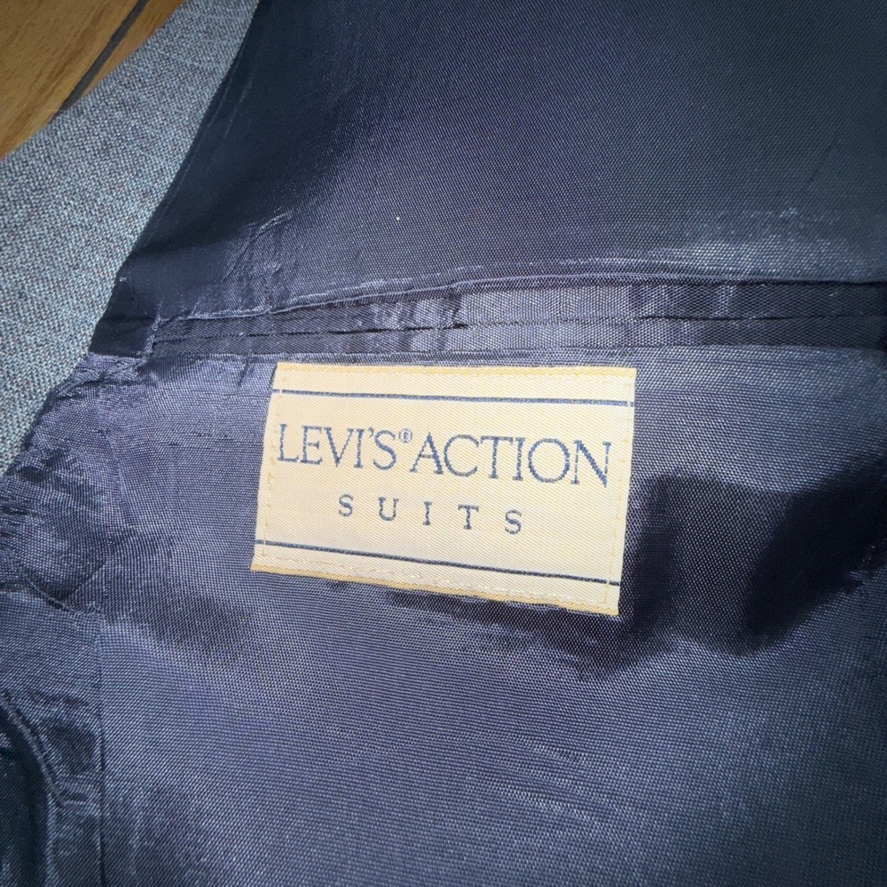 Vintage‎ Levis Action Suits Mens 40R Grey Wool Blend Blazer Jacket Classic - Picture 2 of 11